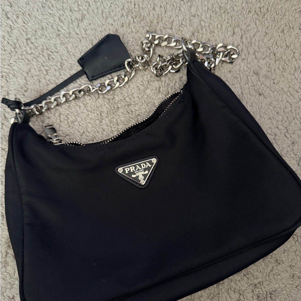 Prada Black Nylon Zip Pouch